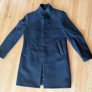 Club Monaco Black Trench Coat Slim Tailored